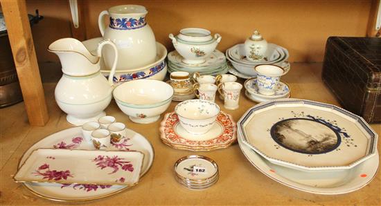 Mixed decorative coffee & teaware, jug, basin etc